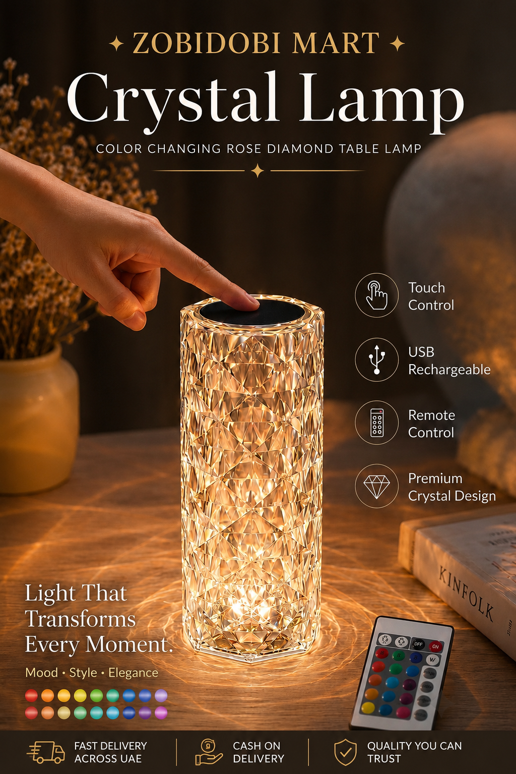 LED Crystal Table Lamp