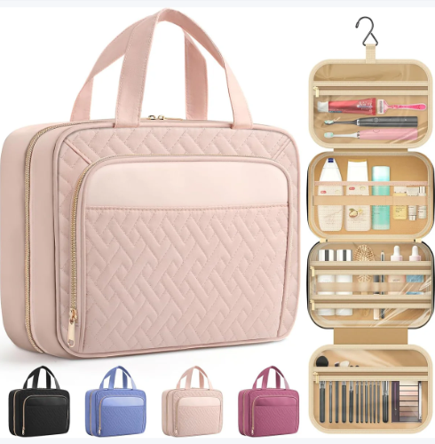 Large Travel Cosmetic Bag with Waterproof Hanging Hook